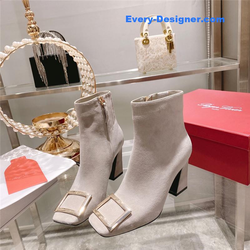 roger u1u1er metal square buckle ankle boots