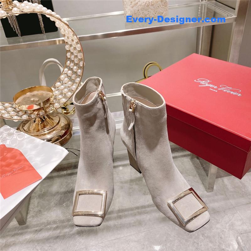 roger u1u1er metal square buckle ankle boots