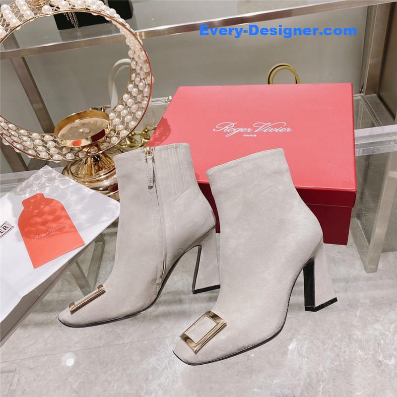 roger u1u1er metal square buckle ankle boots