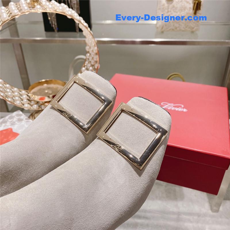 roger u1u1er metal square buckle ankle boots