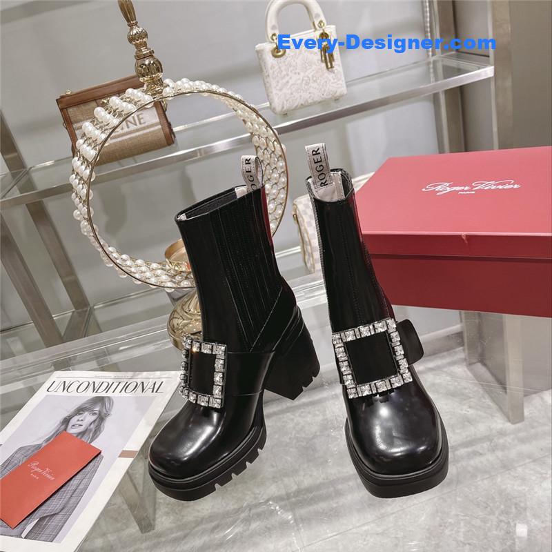 roger u1u1er autumn and winter new high-heeled ankle boots