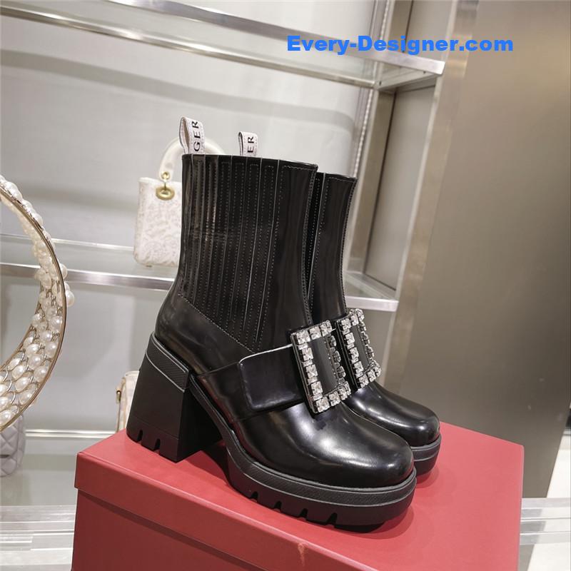 roger u1u1er autumn and winter new high-heeled ankle boots