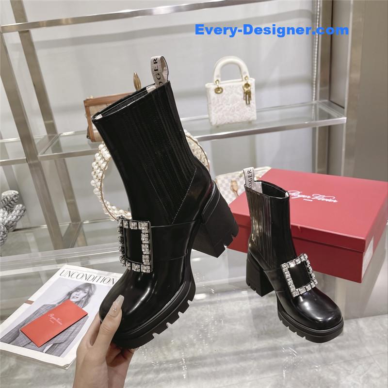 roger u1u1er autumn and winter new high-heeled ankle boots