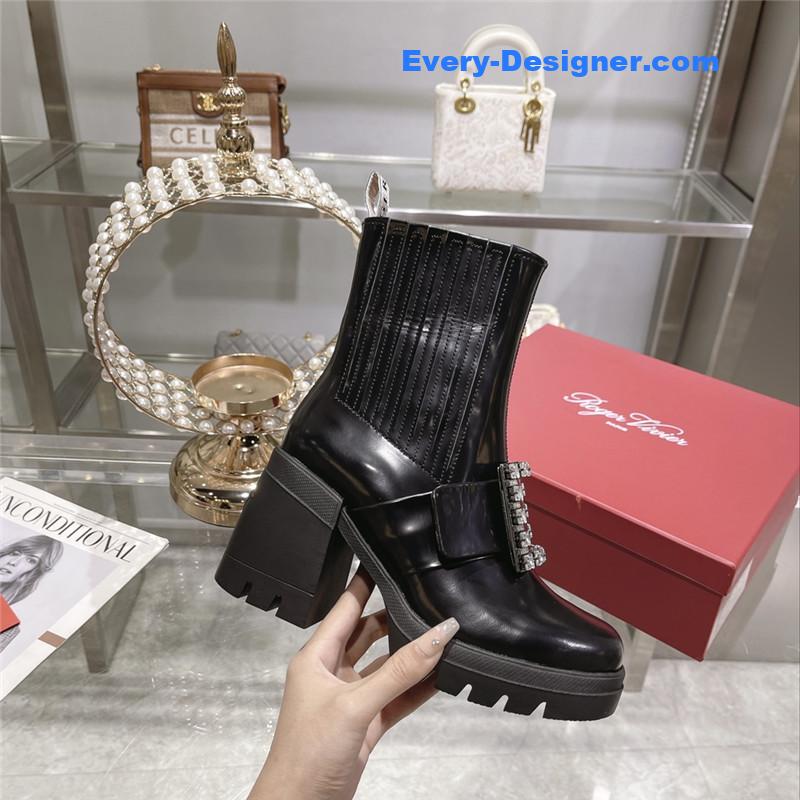 roger u1u1er autumn and winter new high-heeled ankle boots