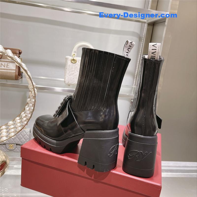 roger u1u1er autumn and winter new high-heeled ankle boots