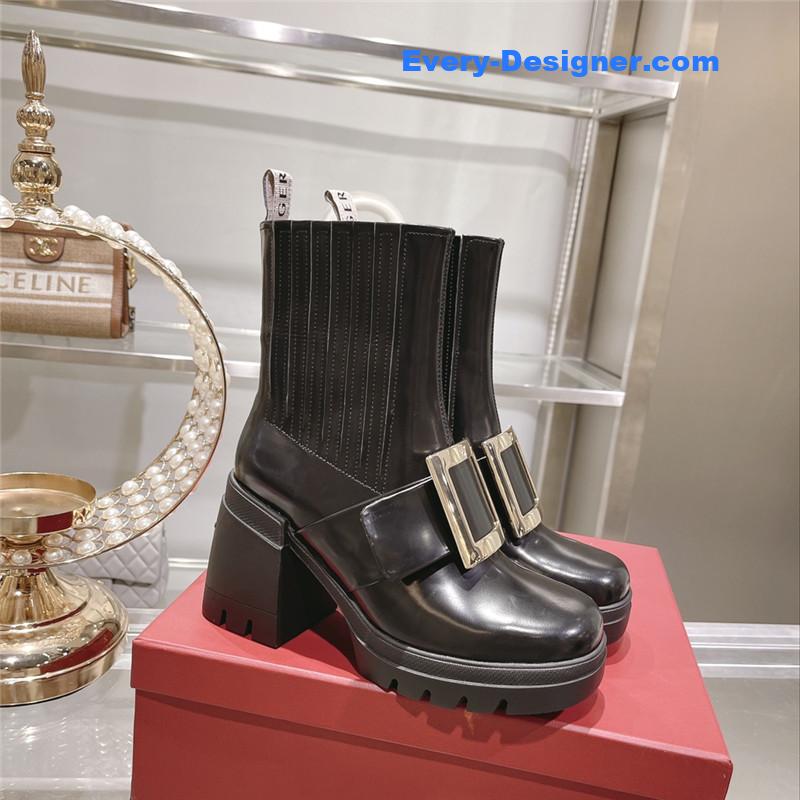 roger u1u1er autumn and winter new high-heeled ankle boots