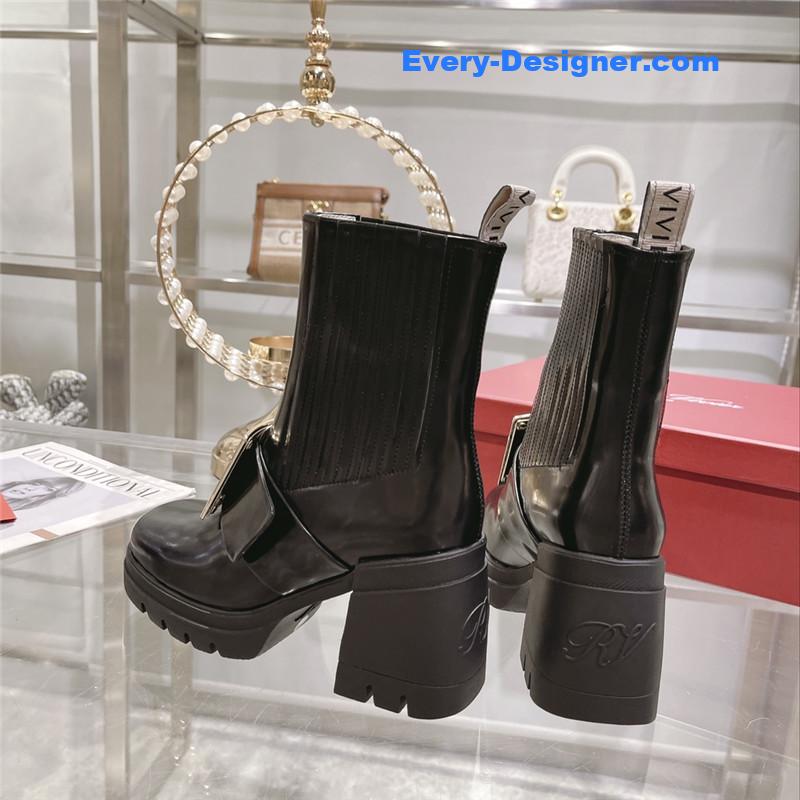 roger u1u1er autumn and winter new high-heeled ankle boots