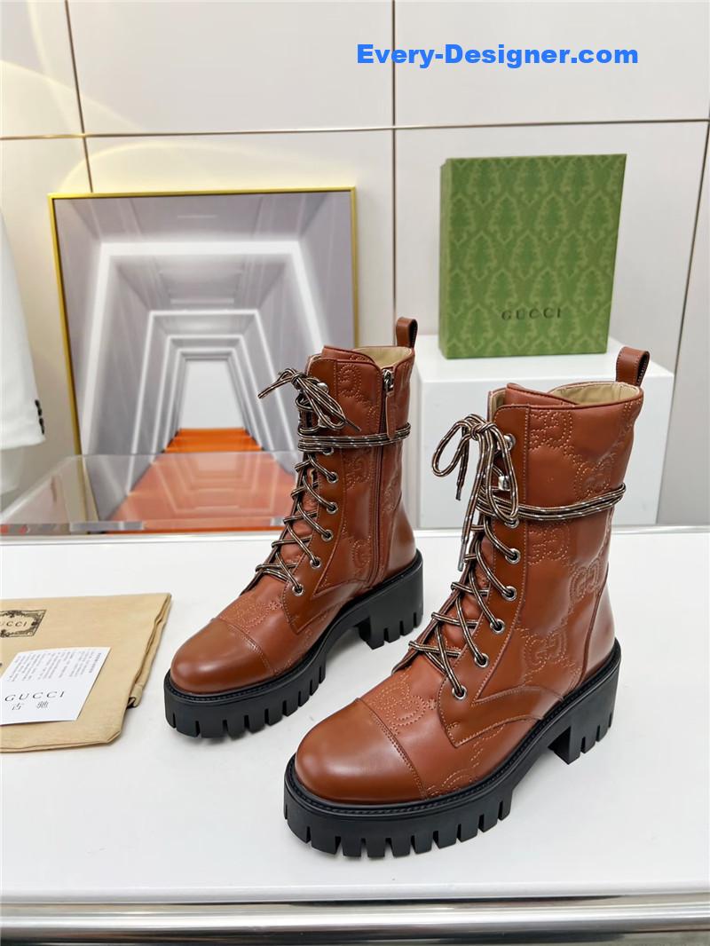 Gvc*1 double g electric embroidery version lace-up 8 inch boots