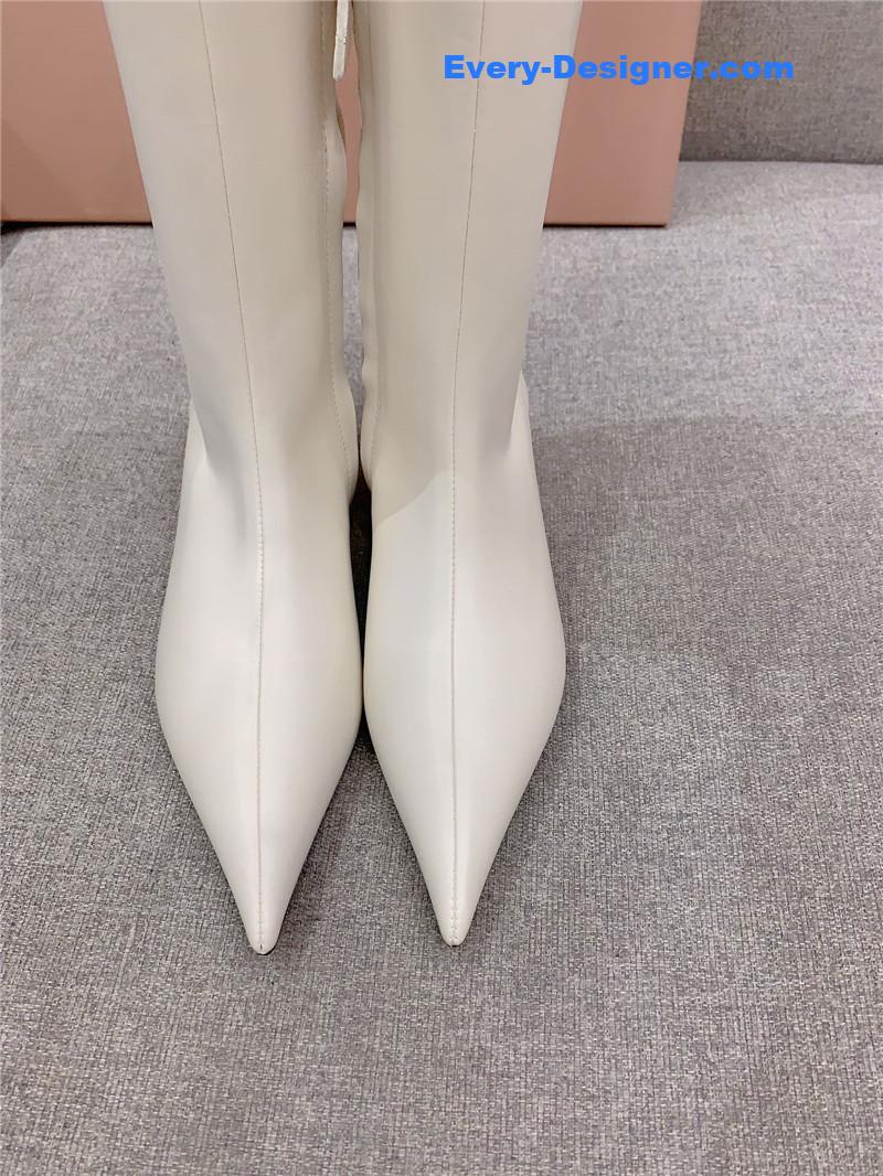 M1um1u new pointed toe high heel elastic sock boots