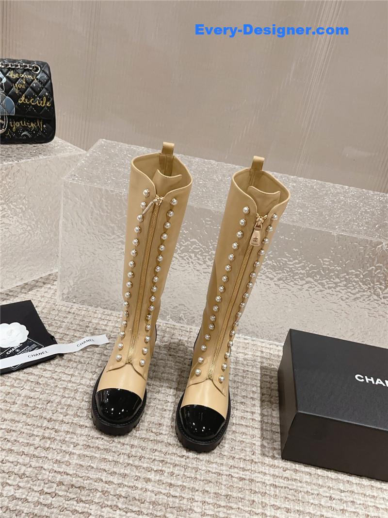 CC new autumn and winter pearl zipper boots