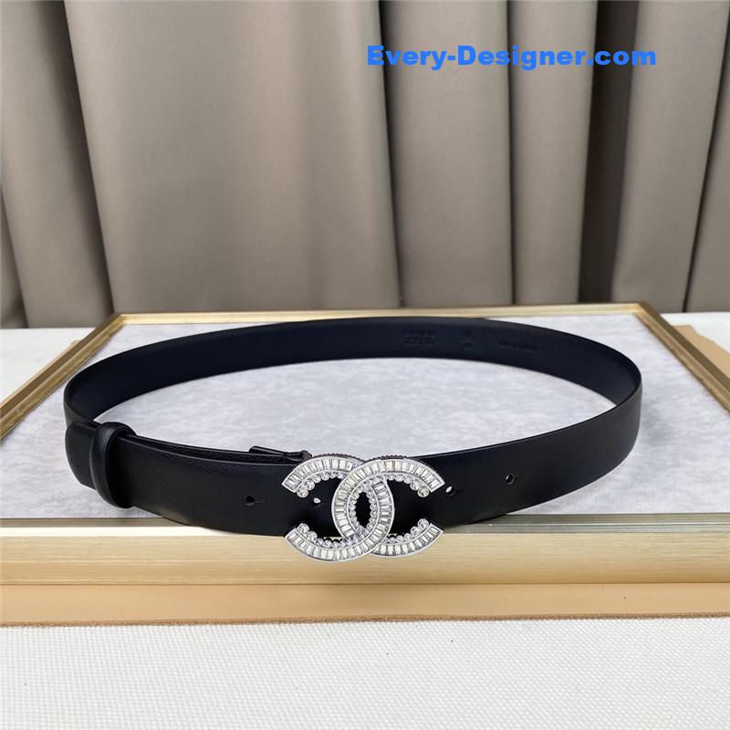 Ch**el plain cowhide 3cm versatile small belt