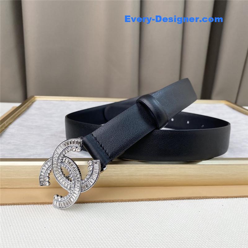 Ch**el plain cowhide 3cm versatile small belt