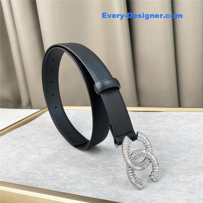 Ch**el plain cowhide 3cm versatile small belt