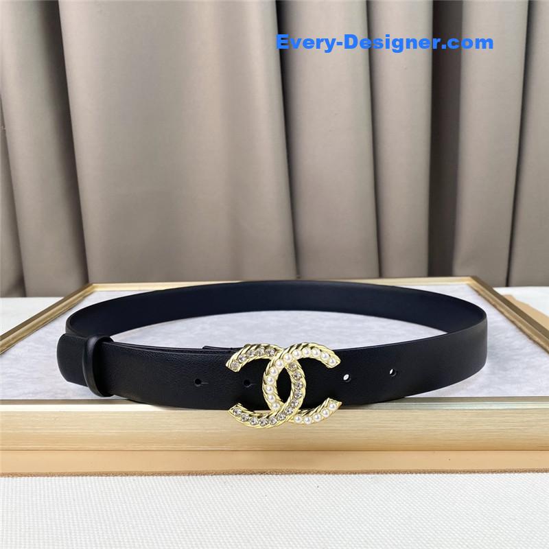 Ch**el plain cowhide 3cm versatile small belt