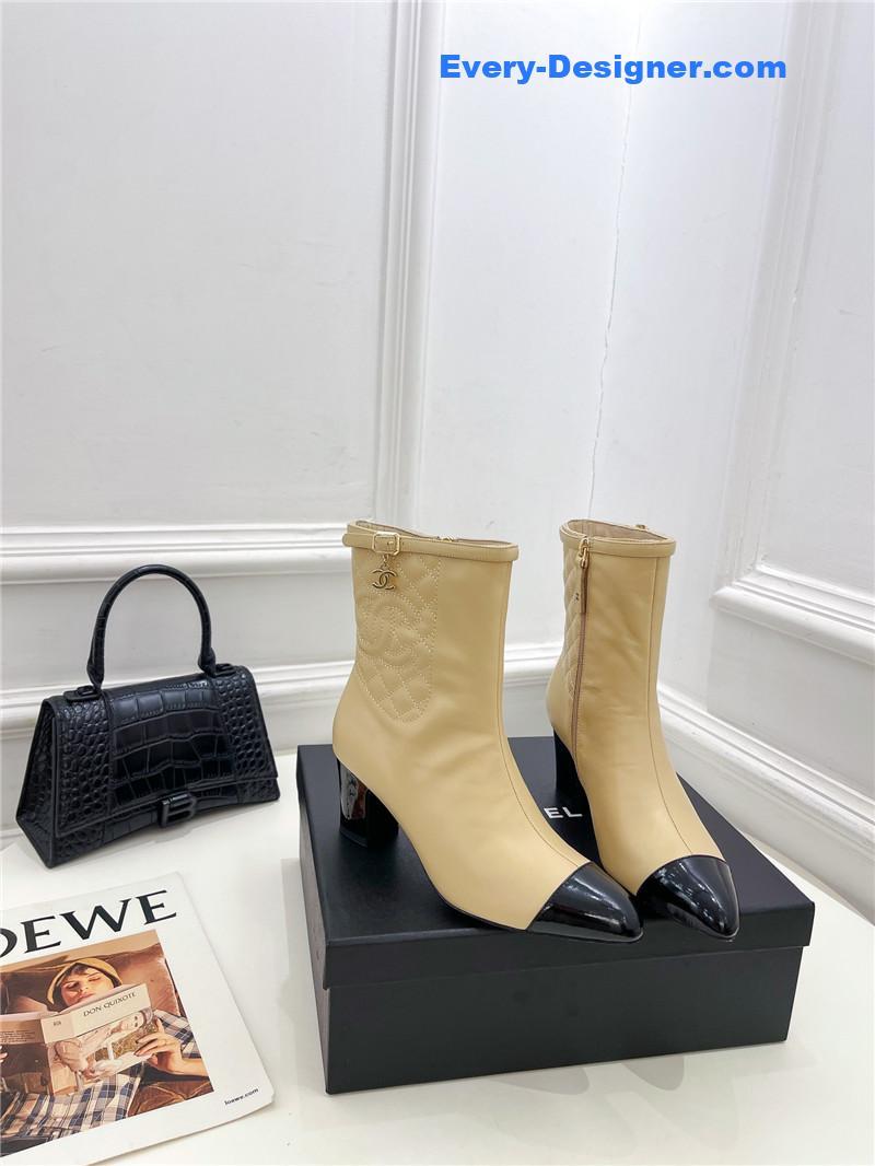 CC counter classic electric embroidery thick heel short boots