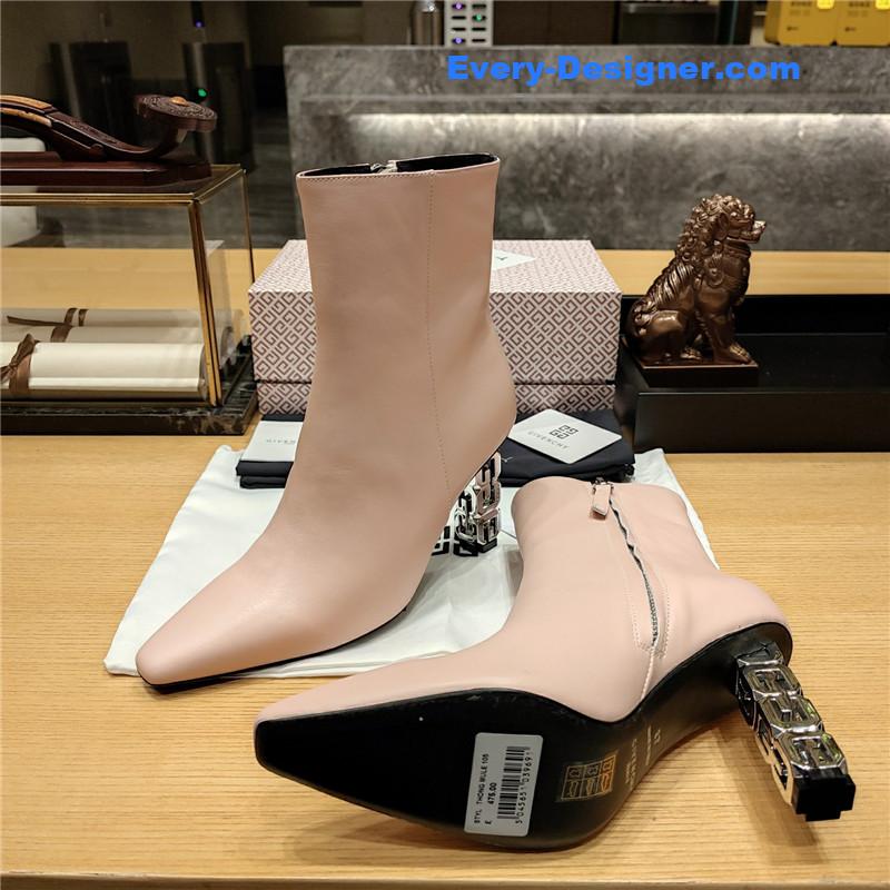 Givenchy G heel small square toe short boots