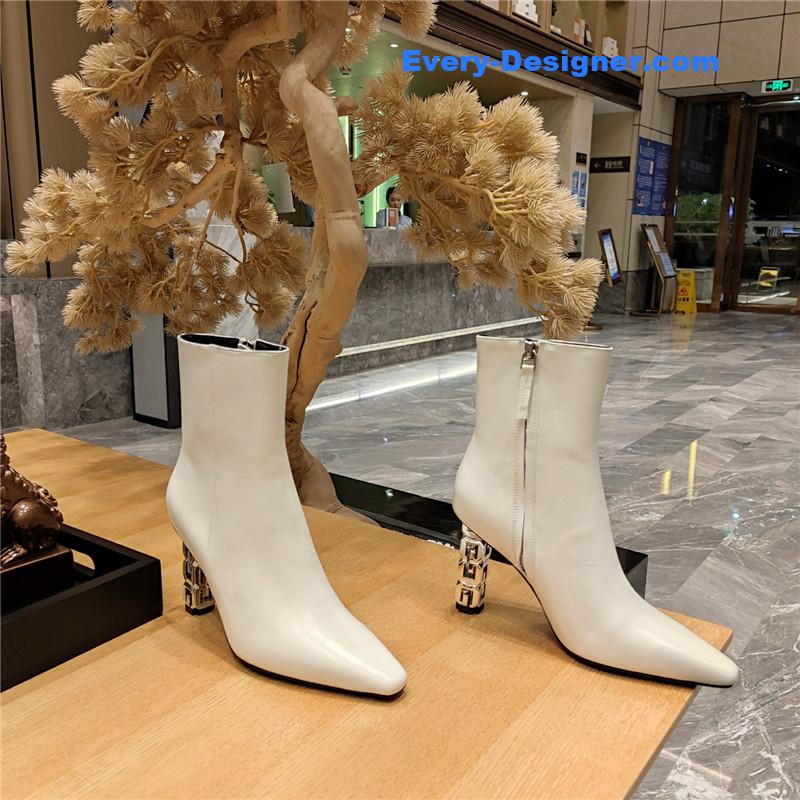 Givenchy G heel small square toe short boots