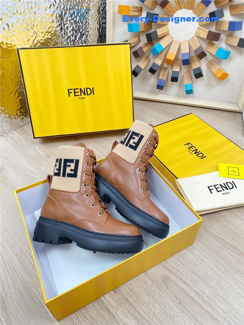 F**di fly knit stitching fashionable martin boots