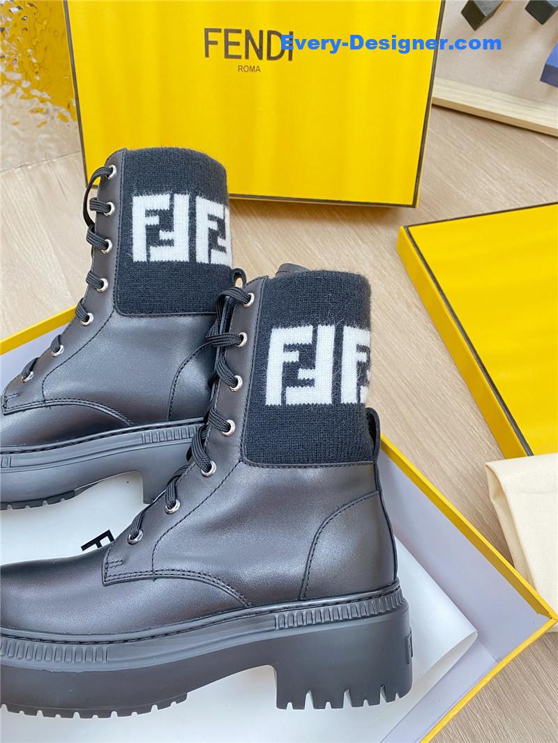 F**di fly knit stitching fashionable martin boots