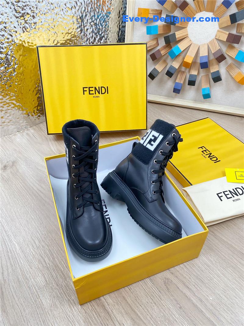 F**di fly knit stitching fashionable martin boots