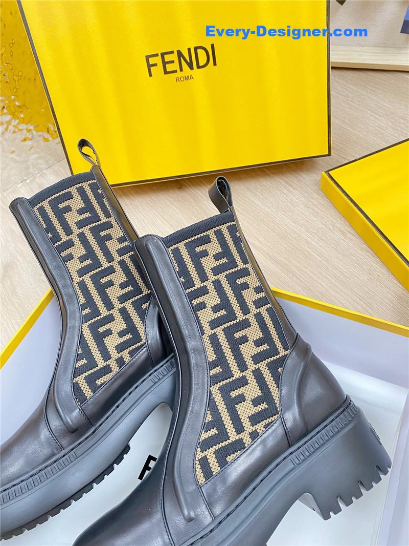F**di fly knit stitching fashionable martin boots