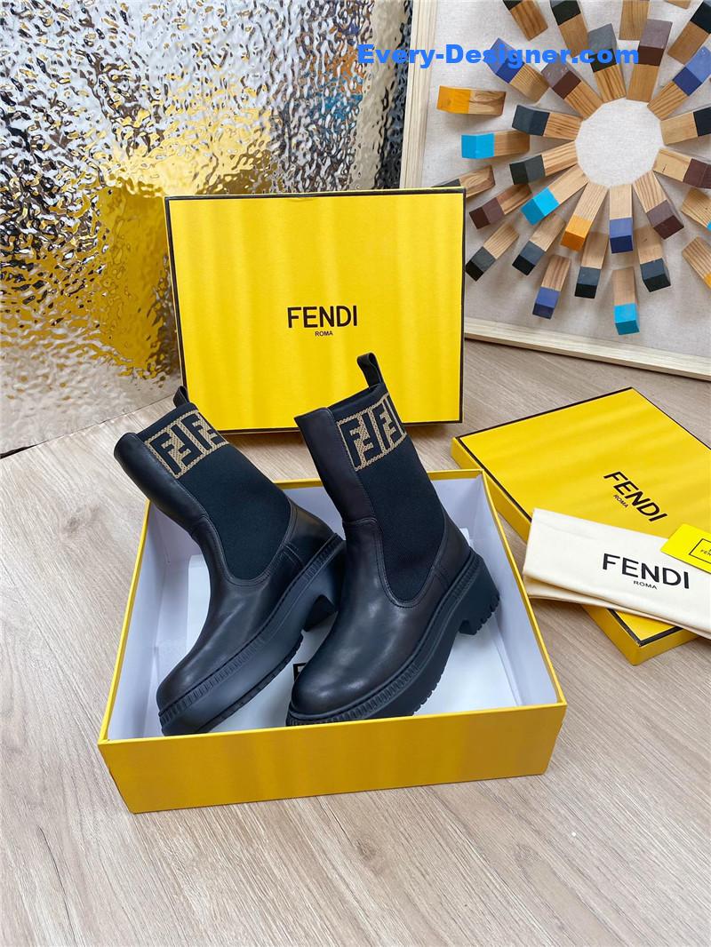 F**di fly knit stitching fashionable martin boots
