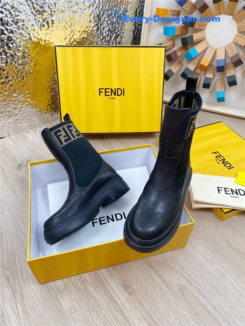 F**di fly knit stitching fashionable martin boots