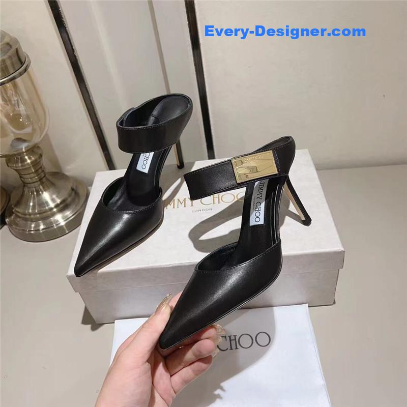 J1m*y Ch00 metal buckle half slippers for women