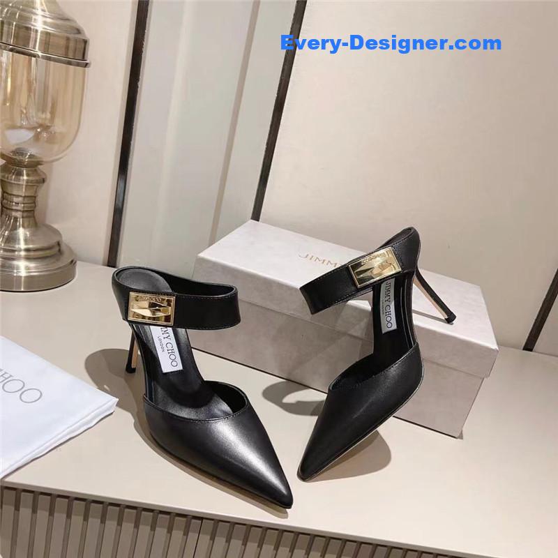 J1m*y Ch00 metal buckle half slippers for women