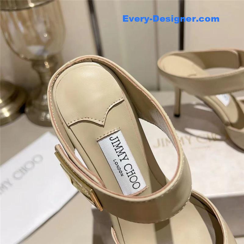J1m*y Ch00 metal buckle half slippers for women