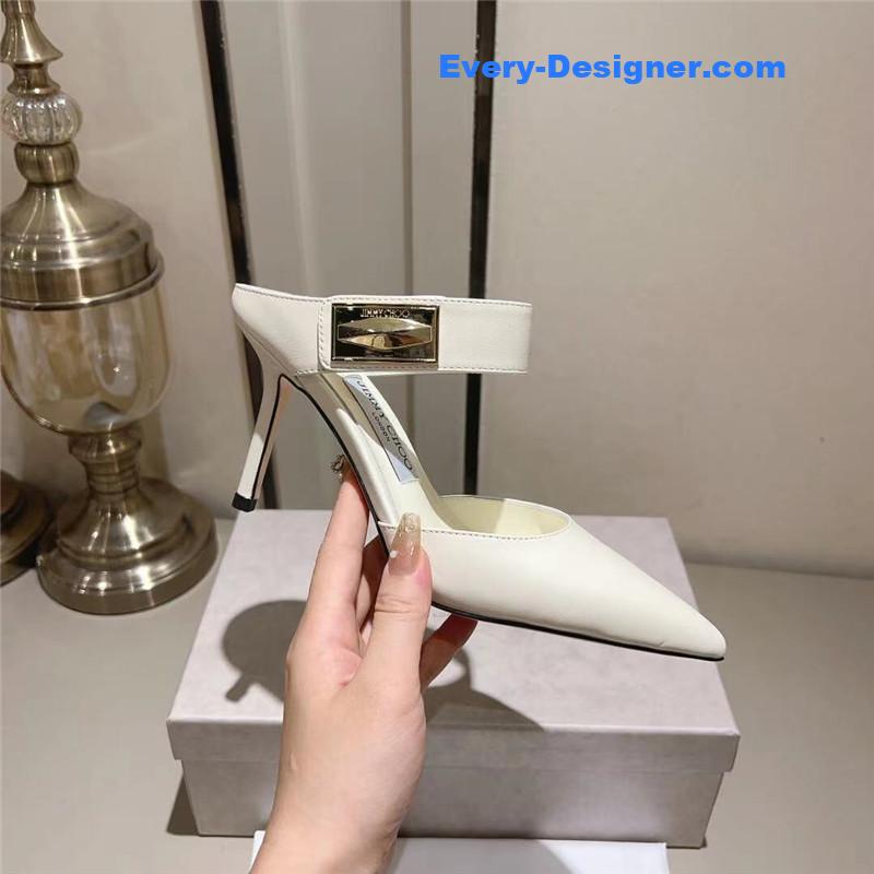 J1m*y Ch00 metal buckle half slippers for women