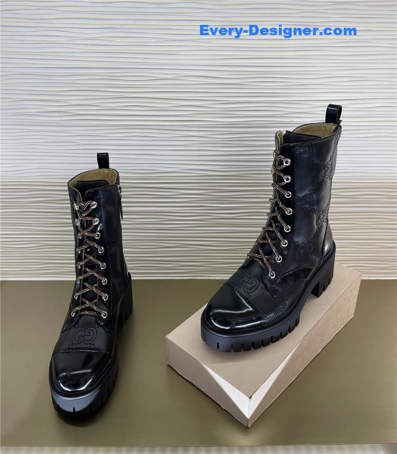 Gvc*1 double g embroidered logo retro motorcycle boots
