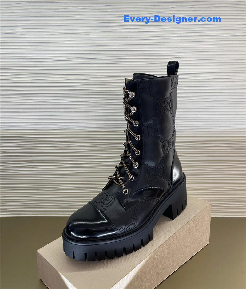 Gvc*1 double g embroidered logo retro motorcycle boots