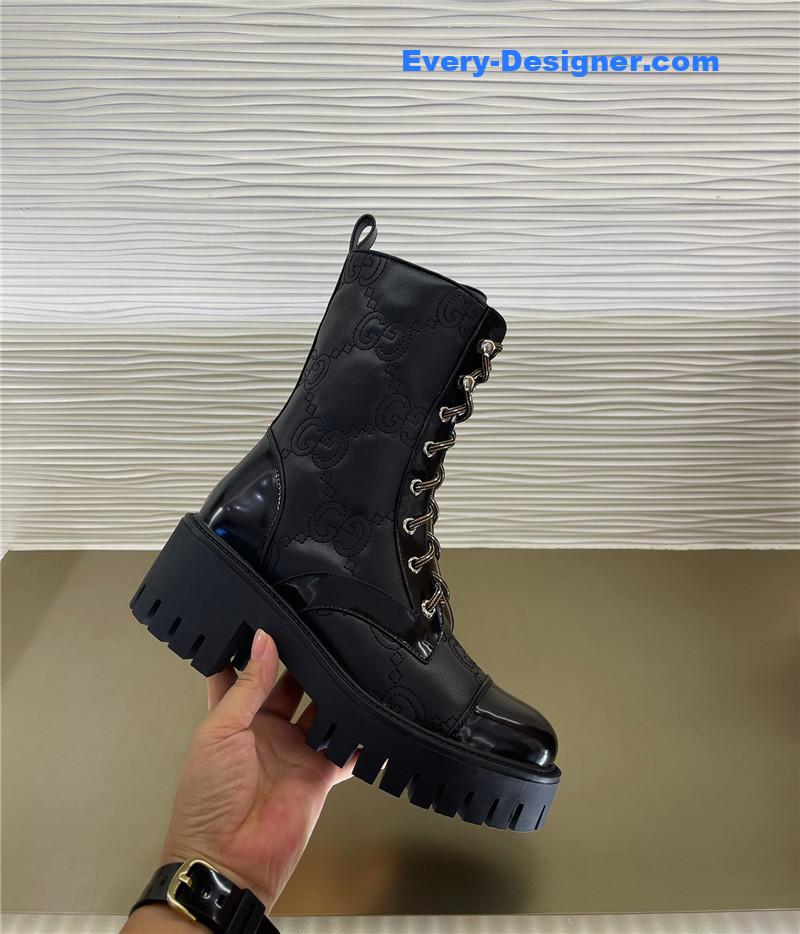 Gvc*1 double g embroidered logo retro motorcycle boots