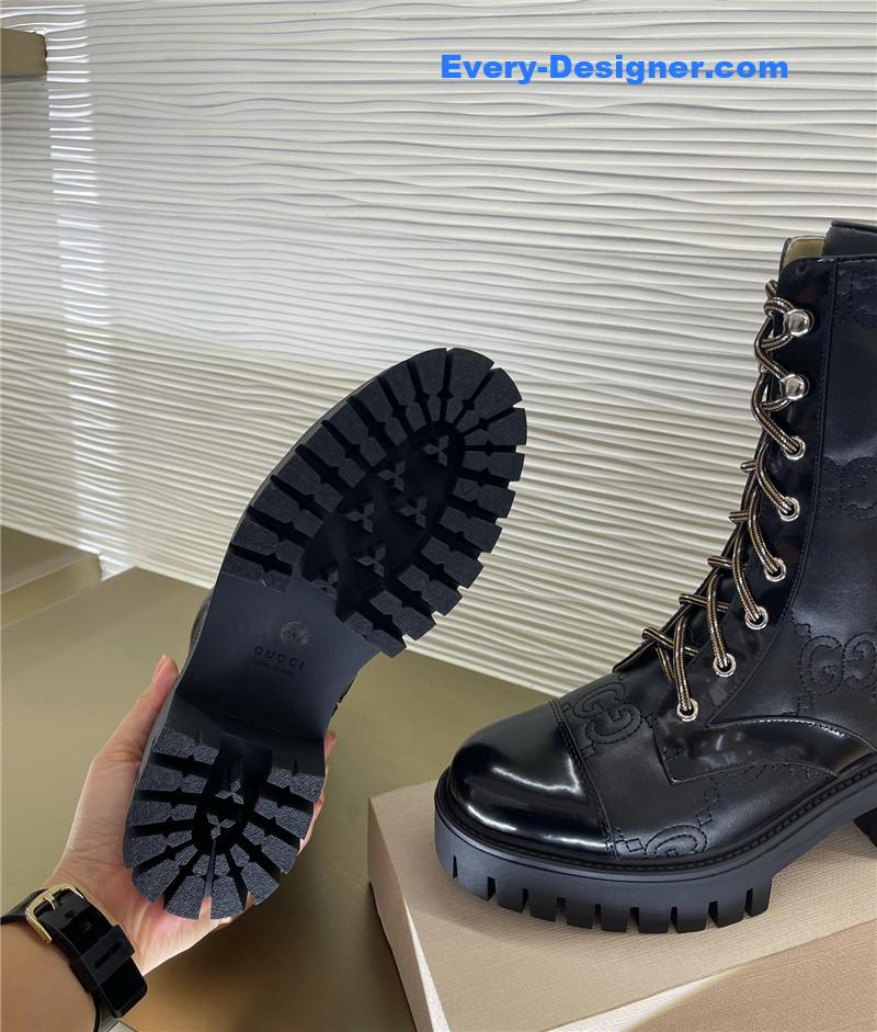 Gvc*1 double g embroidered logo retro motorcycle boots