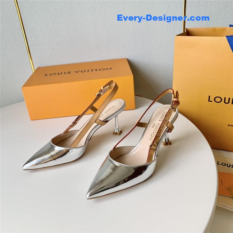 l0vis Vvtt0n lv flower electroplated heel back high heel sandals