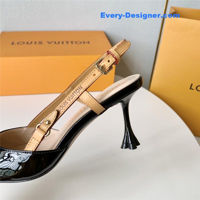 l0vis Vvtt0n lv flower electroplated heel back high heel sandals