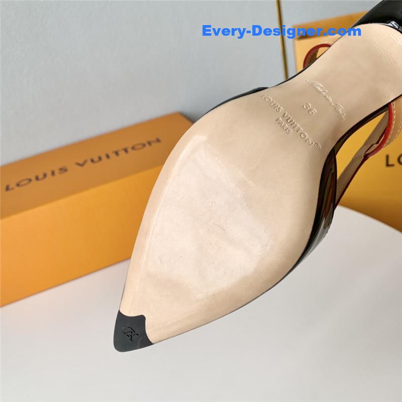 l0vis Vvtt0n lv flower electroplated heel back high heel sandals