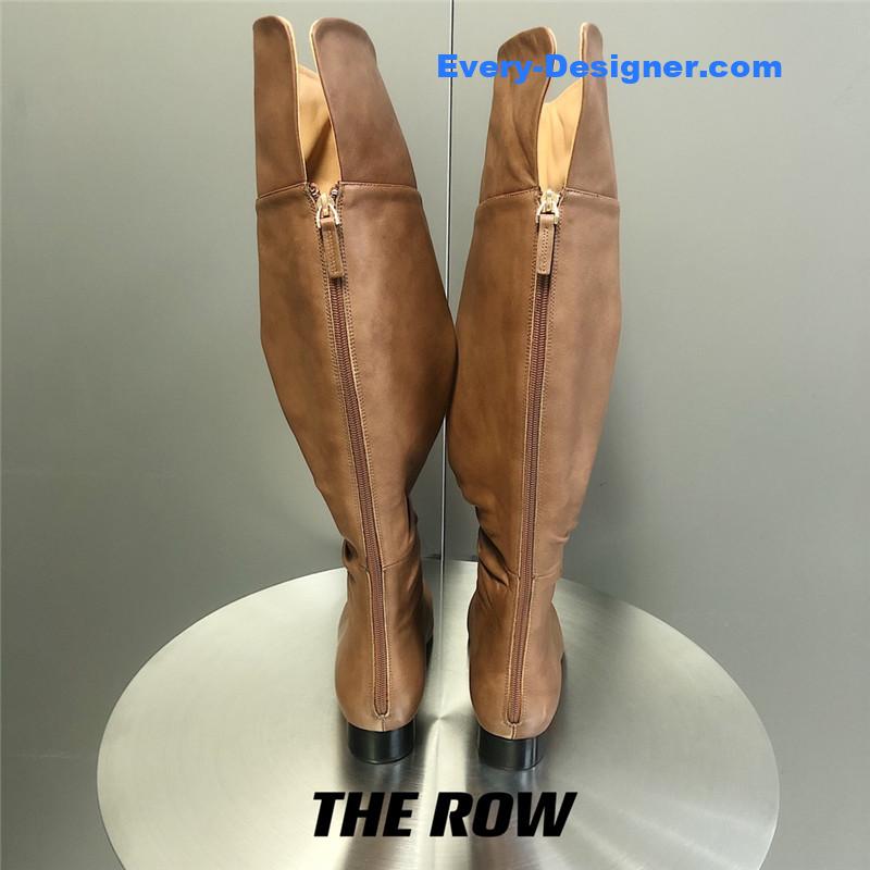 The R0w two-piece square-toe pleated over-the-knee boots