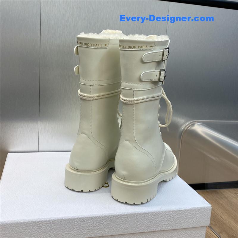 D10r belt buckle low heel round toe lace up knight boots