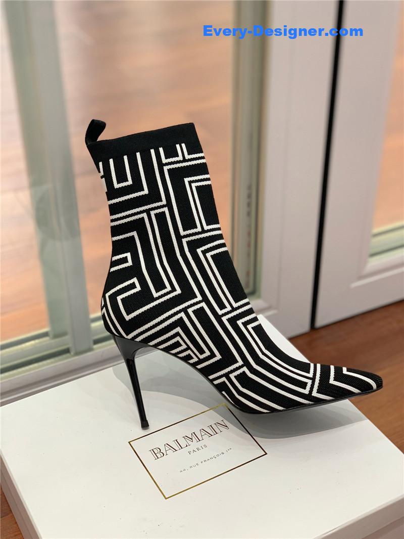 Balmain knitted stretch ankle boots