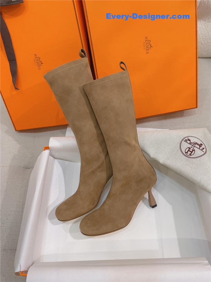 H**me5 stretch sheepskin high-heeled boots