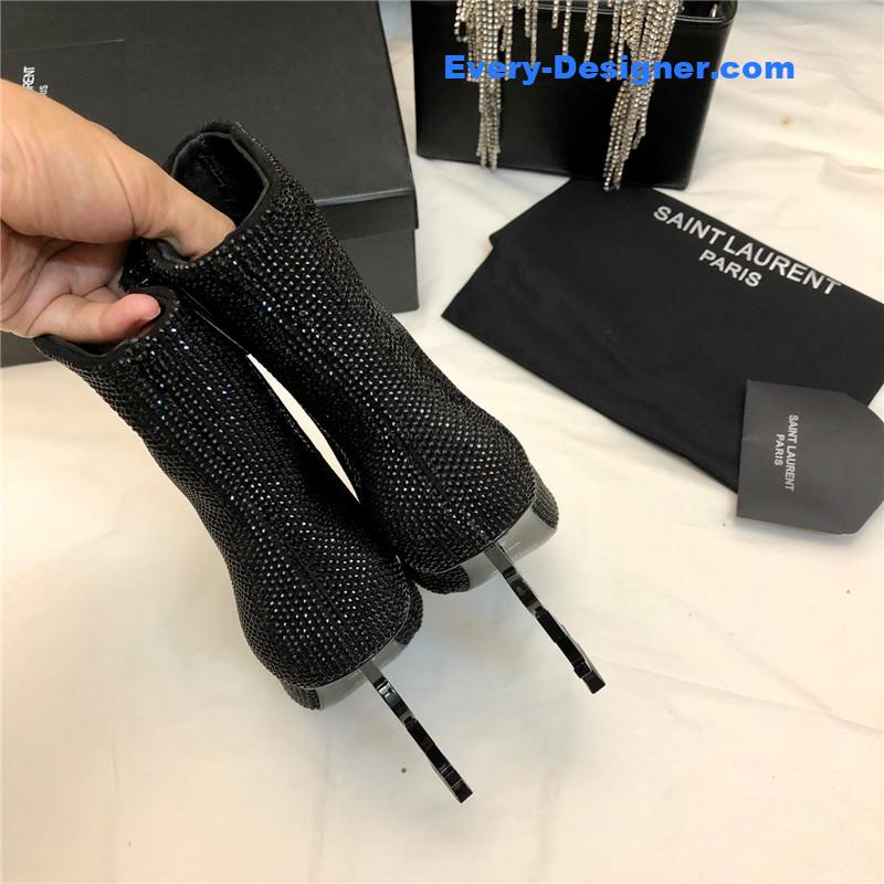Sa1nt Lau*nt opyum crystal-embellished ankle boots