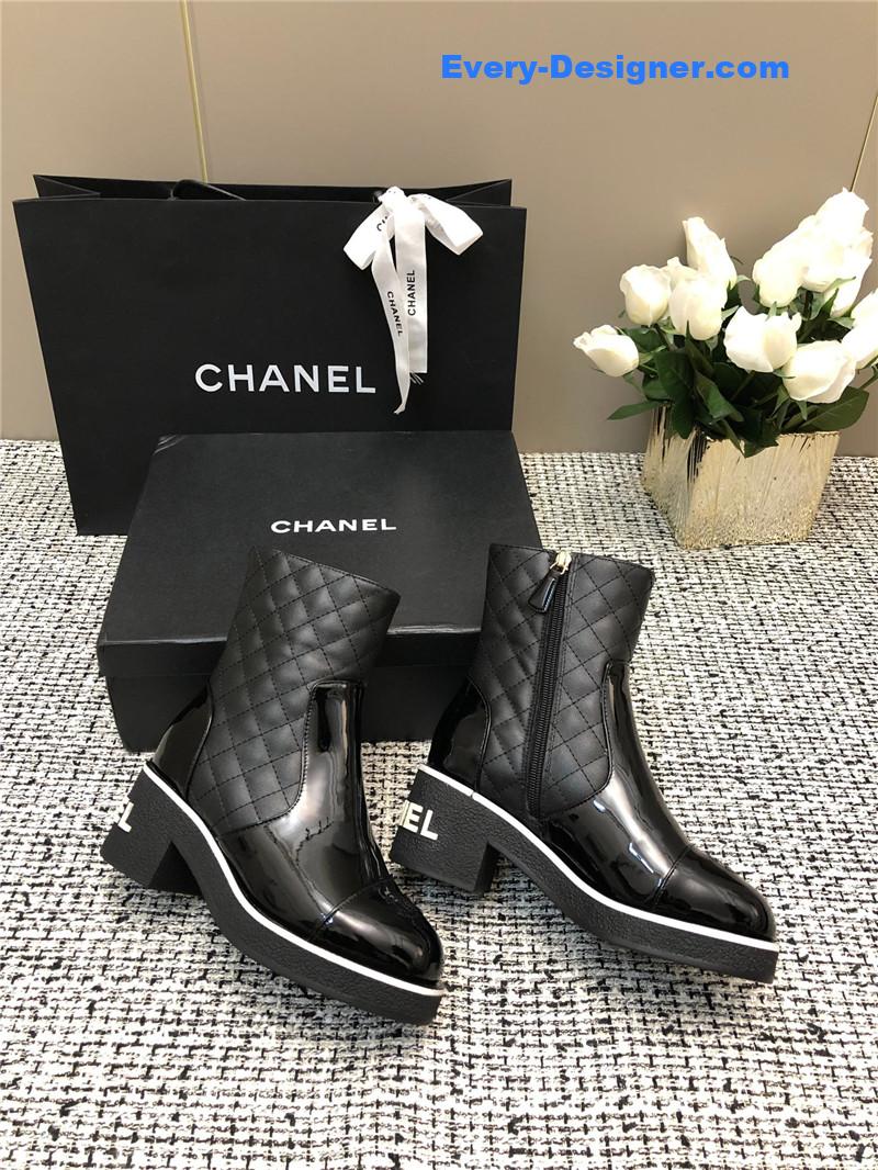 CC Xiaoxiang round toe thick heel short boots