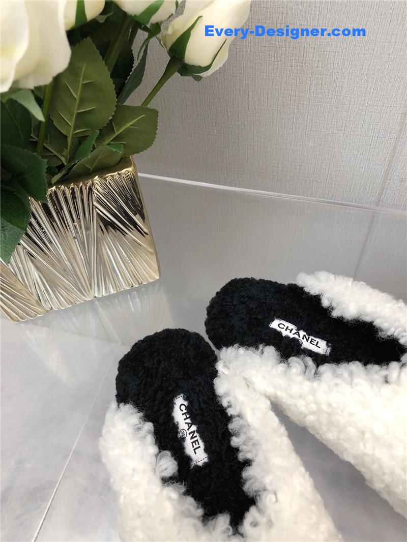 CC furry slippers