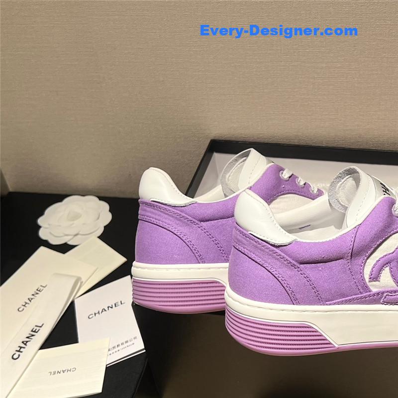 Ch**el coco mark canvas leather sneakers