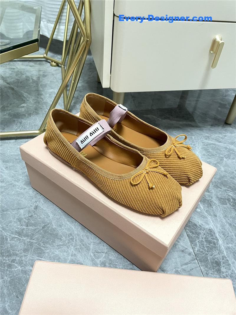 M1um1u women’s bow embellished original fabric ballet flats