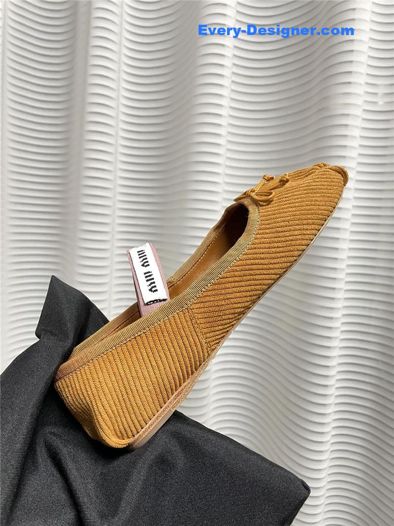 M1um1u women’s bow embellished original fabric ballet flats