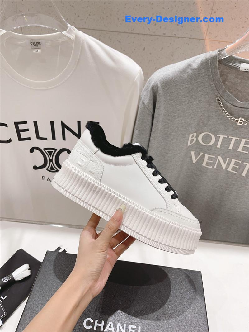 Ch**el panda colorblock thick-soled biscuit shoes