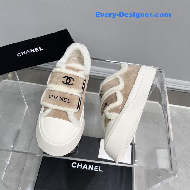 Ch**el fur integrated second-hand casual shoes